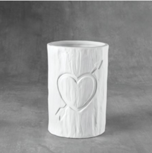 Tree Carved Heart Vase