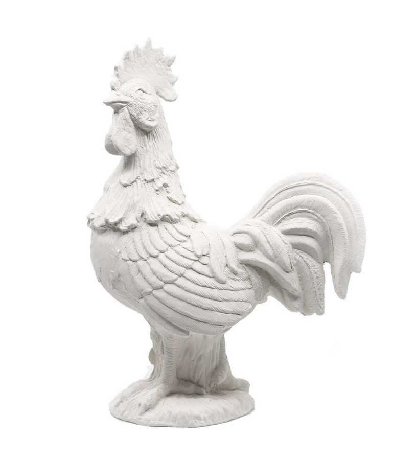 Estate Sale Chicken Measuring Spoon Holder Figurine, Kitchen Decor Piece,  Mid Century Coloring, Comes with four sppons, Farmhouse Decor